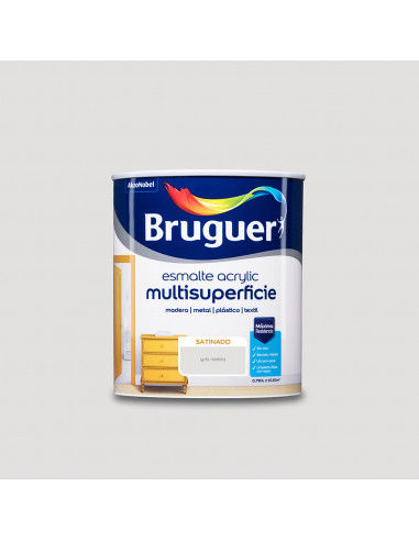 Esm.acrylique multisp.satiné gris brouillard 0,750l 5298127 bruguer