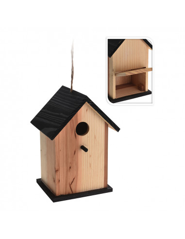 Maison d'oiseau. en bois. couleur marron 15,5x13x22cm