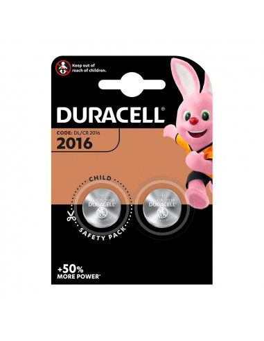 Micro pile lithium bouton duracell cr2016 (emballage 2 unit) ø20x1,6mm