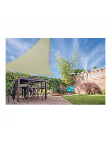 Auvent voile triangle couleur: sable 3,6x3,6x3,6m ambiance