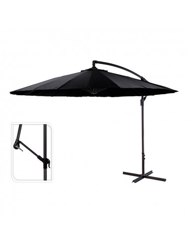 Parasol excentrique hauteur maximale 3m ø300cm couleur: noir