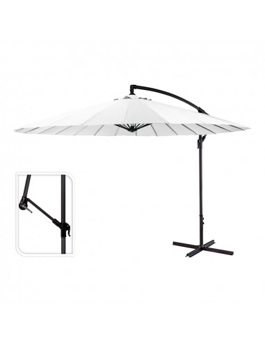 Parasol excentrique hauteur maximale 3m ø300cm couleur: blanc