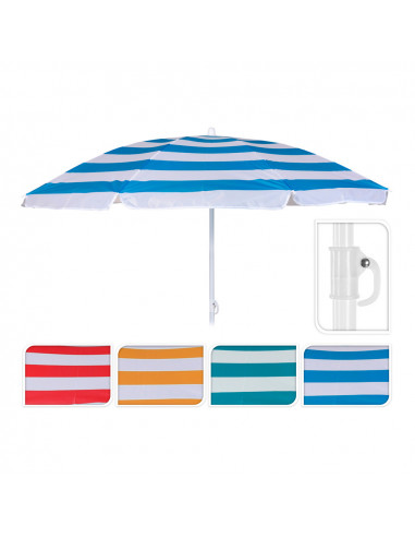 Parasol de plage ø145x180cm modèle méditerranéen. couleurs assorties