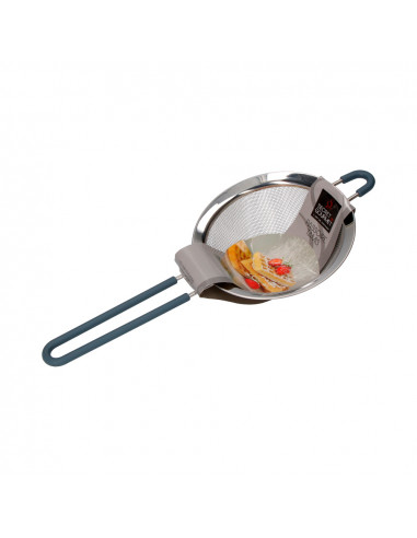 Passoire en inox, manche en silicone 13.5 cms