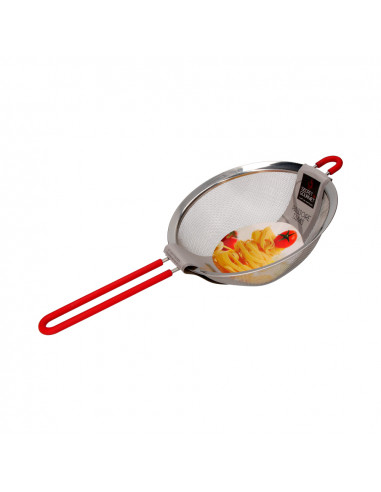 Passoire en inox, manche en silicone, 20 cms.