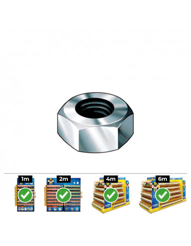 Boite de 500 ecrous hexagonaux din/ref 934 5 acier zinqué - celo.