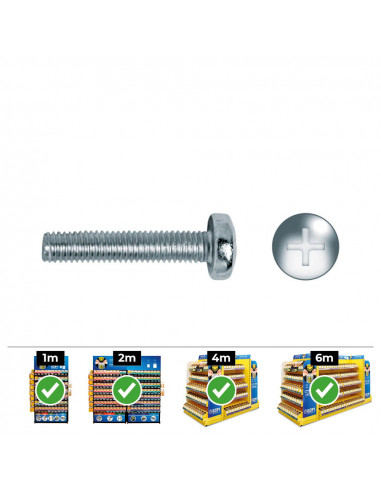 Boîte de 150 vis metriques à tête ronde philips din/ref 7985 6x40 zinc - celo