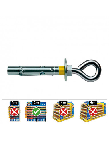 Boite de 10 chevilles d'expansion dnbol piton din/ref da 10 x 60 acier zinqué celo
