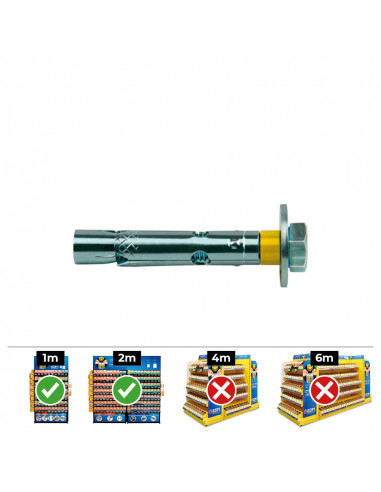 Boite de 15 chevilles d'expansion dnbol vis dt10-l (m8x80) acier zinqué celo