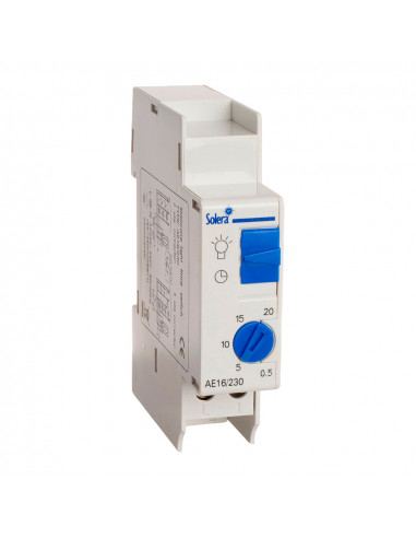 Minuteur automatique escalier - 1 module din. solera ae16/230