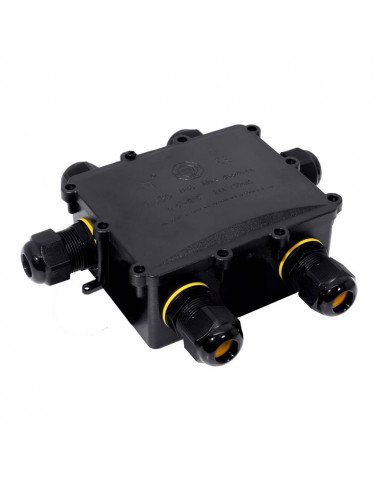 Boitier de raccordement 6 brins pour luminaires ip68 13,5x11,5x4,7cm black series (retractilé) solera bk-6p