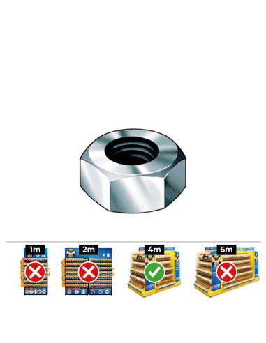 Boite de 1000 ecrous hexagonaux din/ref 934 4 acier zinqué - celo.