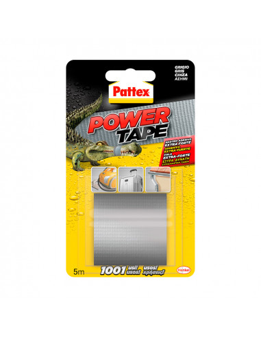 Pattex power tape 50cm 5m gris, bande adhésive isolante 1659547