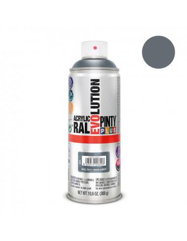 Peinture en aérosol pintyplus evolution 520cc ral 7011 gris fer