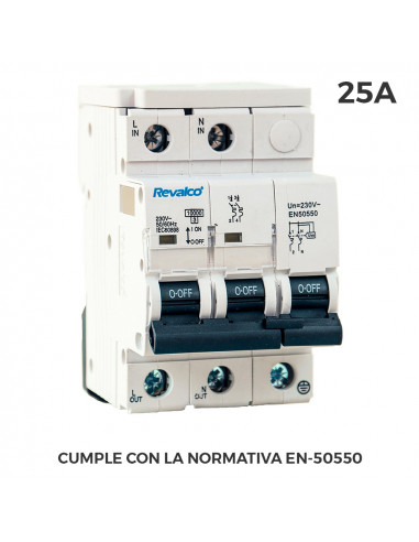 Protecteur de surtension 2p 25a c 10ka protecteur permanent selon normative en-50550 et transitoire 5-15ka 275v