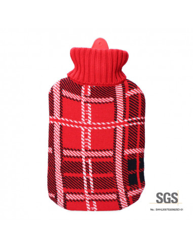 S.of. sac à eau chaude classique ecossaise rouge 2 l