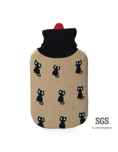 Sac à eau chaude modèle chats noirs 2 l