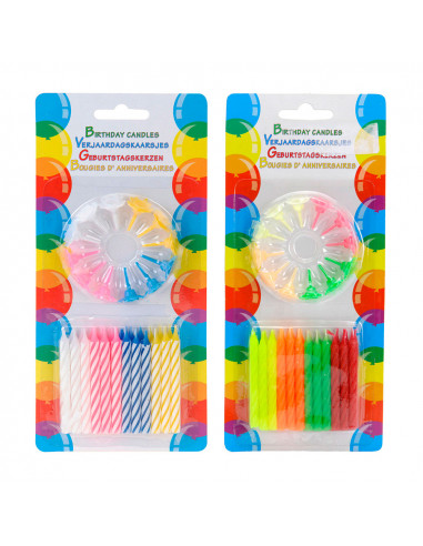Pack de 24 bougies gateau d'anniversaire