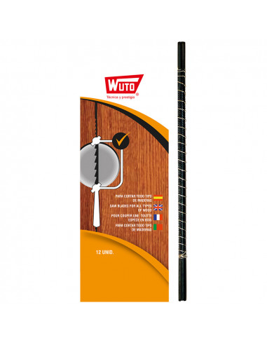 Scie marqueterie a bois, 2/13cm 30tpi (blisters 12 scies) wuto