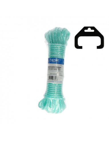 Écheveau corde plastique verte 15 mts edm