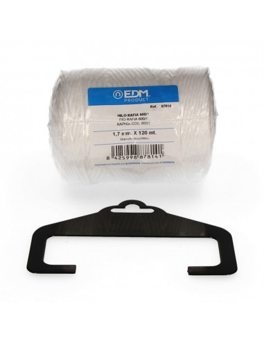 Bobine de raphia 600/1 - 220 gm/120 mts - blanc edm