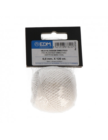 Fil de coton bobine 50 gr/120mts - blanc edm