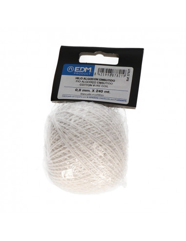 Fil de coton bobine 100gr/240mts - blanc edm