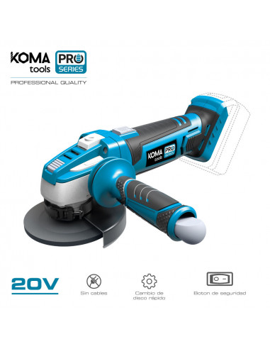 Meuleuse 20v (sans batterie et chargeur) 28.9x23.9cm koma tools pro series battery