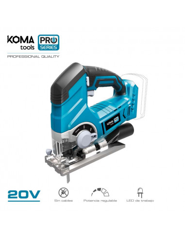 Scie sauteuse 20v (sans batterie et chargeur) 23x21,5cm koma tools pro series battery