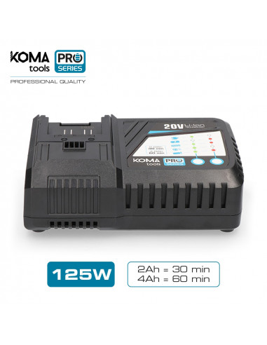Chargeur de batterie rapide 125w koma tools pro series battery