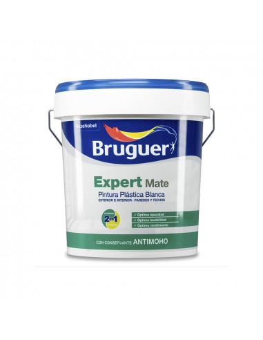 Peinture pp mat blanc expert 15l pour intérieur et extérieur 5208090 bruguer