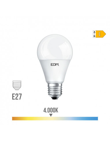 Ampoule led standard e27 17w 1800m 4000k lumière du jour ø6,5x12,5cm edm