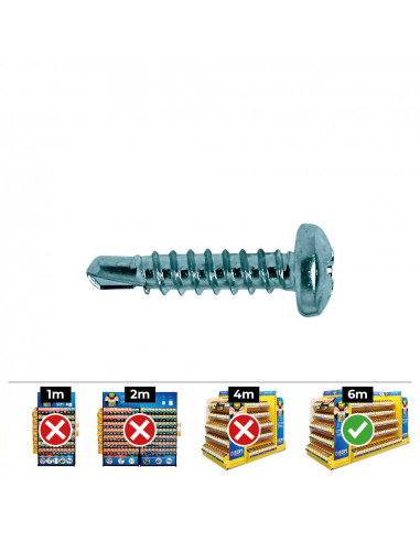 Vis autoperceuse bombée phillips din / ref 7504n 4.2 x 32 zinc - boite de 250pcs