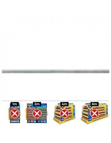 Boite de 50pcs vis sans tête m 8 x 1000 din / ref 975 zinqué