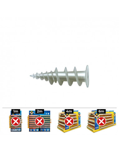 Boite de 50 chevilles nylon avec vis 4.4 x 40 kgd
