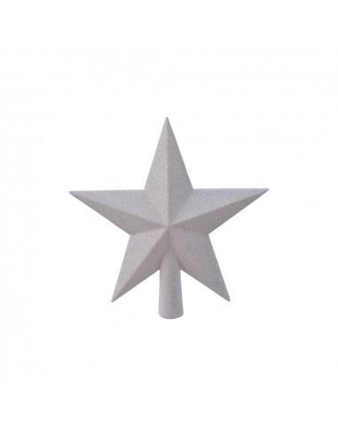 Etoile de couleur blanche pour arbre de noel. 19x4,2x19cm