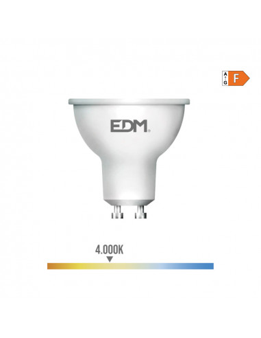 Ampoule dichroïque led gu10 8w 600lm 4000k lumière du jour 120° ø5x5,5cm edm