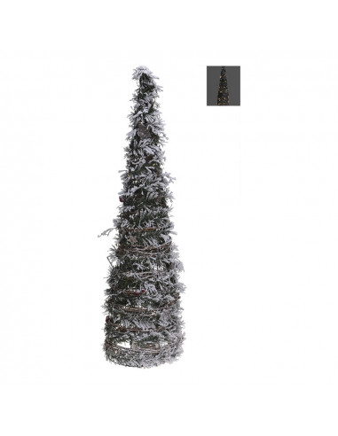 Sapin de noel en rotin avec 40 leds - 80cm