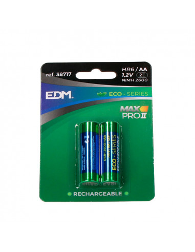 Pile rechargeable eco-series aa - lr06 2600ma (emballage 2 unit) ø14,5x50,5mm