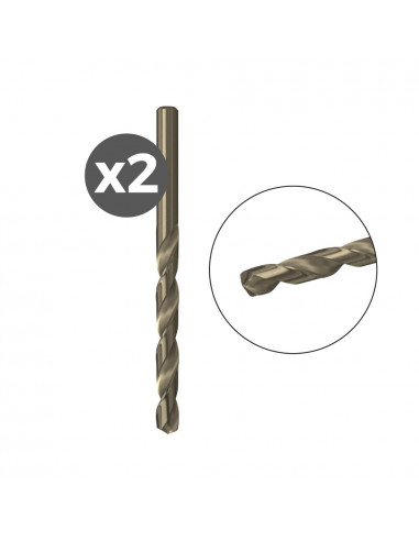 Pack de 2 forets metal hss-co 4.0x43/75 / 2k 530498 fischer.