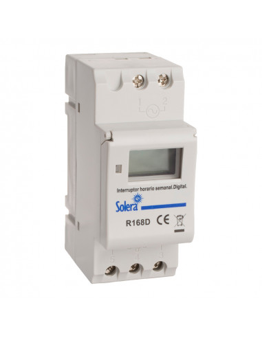 Interrupteur horaire hebdomadaire digital - analogique solera r168d