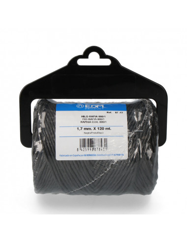 Bobine raphia 600/1 220 gr/120 metres - noir edm