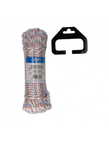 Écheveau tressé nylon 15mts blanc pointillé edm