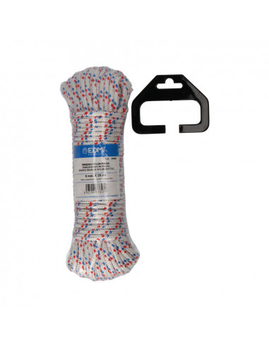 Écheveau tressé nylon 25mts blanc pointillé edm