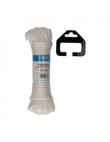 Écheveau tressé nylon 10mts blanc grenat edm