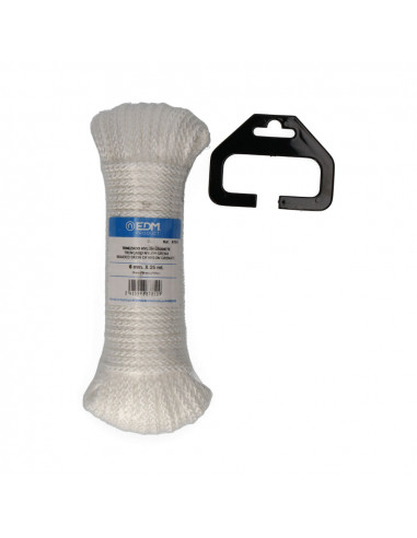 Écheveau tressé nylon 25mts blanc grenat edm