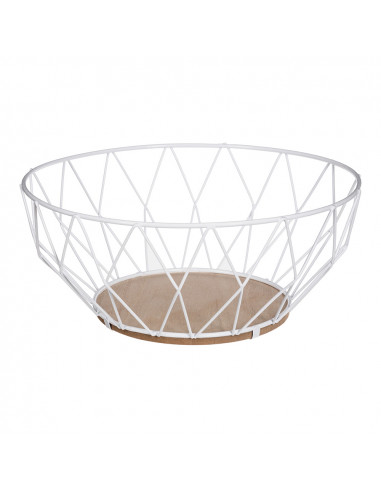 Panier à fruits metallique baltik blanc 28 cms.