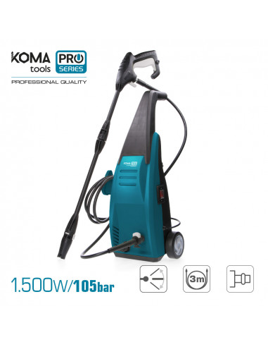 Nettoyeur haute pression 105 bar 1500w 29,5x64cm koma tools