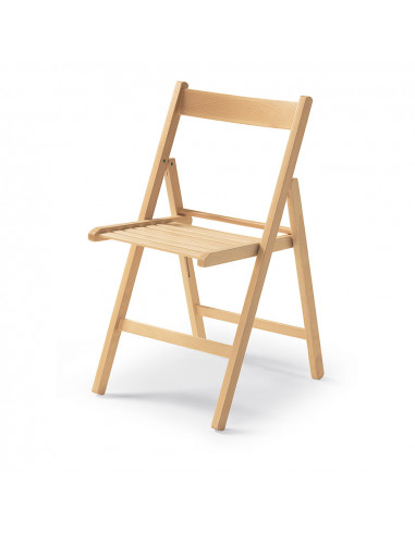 Chaise pliante en bois naturel - 79 x 42.5 x 47.5 cms