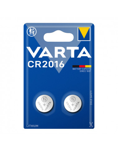Pile bouton lithium cr2016 3v varta (emballage 2 unit) ø20,0x1,6mm